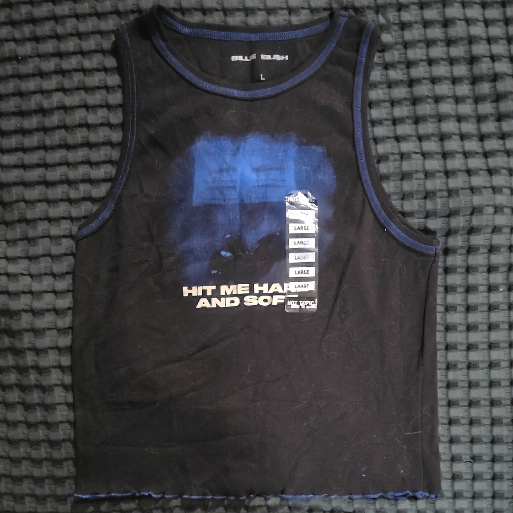 Hot Topic Black and Blue Graphic Tank Top